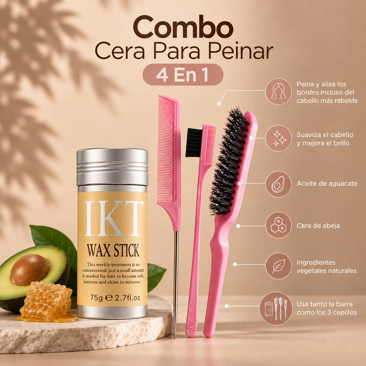 Combo Cera Para Peinar 4 En 1