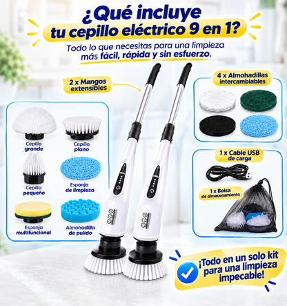 CEPILLO DE LIMPIEZA ELÉCTRICO 9 EN 1