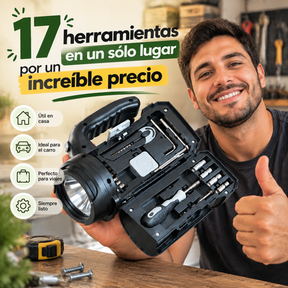 Kit de Herramientas Portátil con Linterna Integrada