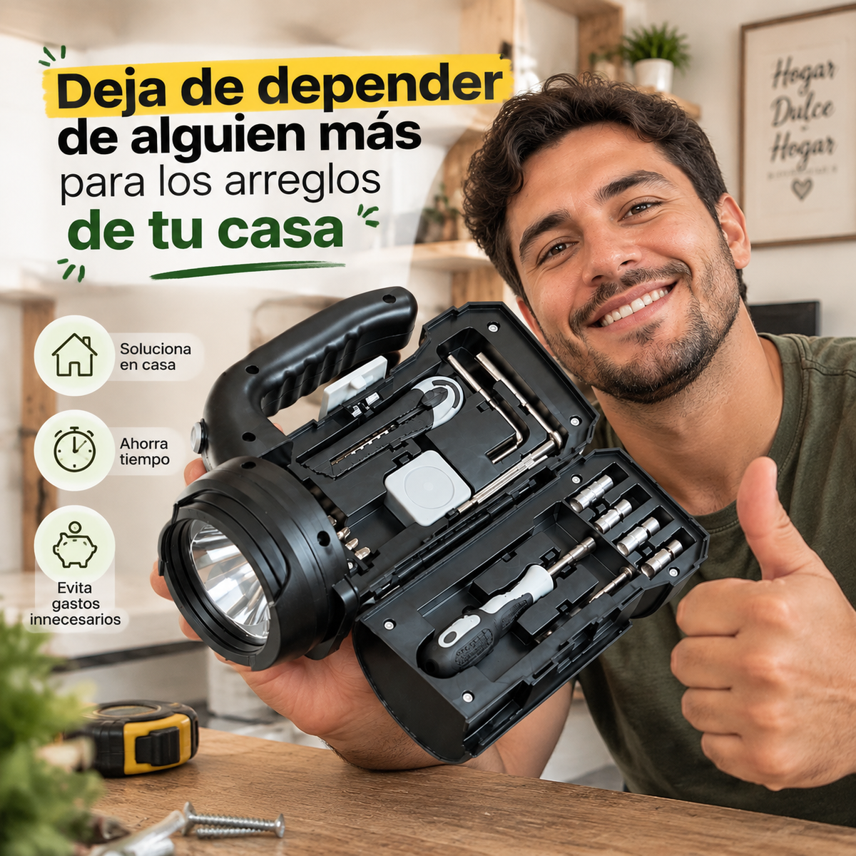 Kit de Herramientas Portátil con Linterna Integrada